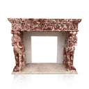 Bright Red Marble Fireplace