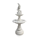Two-Tier Marble statuary Fountain with Dolphin Sculpture 65" Tall