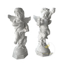 Marble angel statue white marble cherub with torch