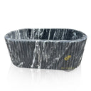 Black Marble Bathtub | Arabescato Orobico Grigio Fluted Oval 70.87" Long