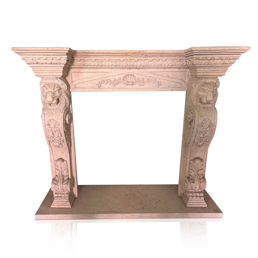 Egyptian Beige Marble Fireplace