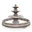 Tiered Water Fountain Outdoor Yellow Granite Classical Scalloped Pool