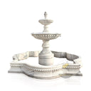 Two tier water fountain White Marble Classical Fluted Pool