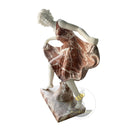 Stone garden decor bright red marble dancing lady