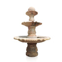 3 Tier Water Fountain Sunset Red Marble Cascading Water Feature 110" Tall