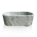 Marble Bath | Verde Crema Alpina Ribbed Oval Soaking 70.87" Long