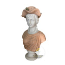 Marble bust in white marble + sunsent red - Image 3