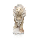 Lion Sculpture Sunset Red Marble Roaring Pair