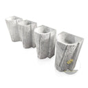 Fluted Geometric White Marble Pedestal Sink 33.4" Tall