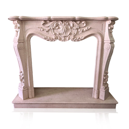Beige French Marble fireplace