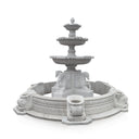 Tiered Water Fountain 138" Diameter 102" Tall- White Marble
