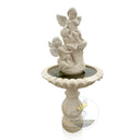 Marble Statue Fountain With Playful Cherubs Pedestal 67" Tall