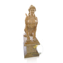 Marble Statue Classic Beige Limestone Standing Lion Pair
