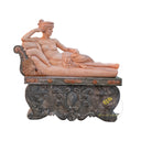 Stone garden statues of Reclining Roman Lady in multi marble