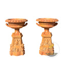 Outdoor planters Yellow Marble Pedestal Urn Pair