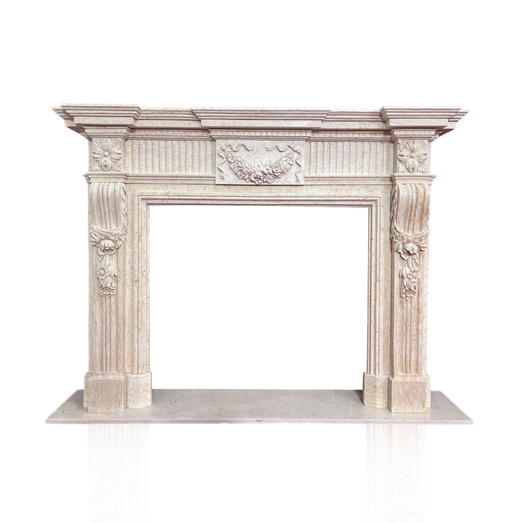 Egyptian Beige Marble Fireplace