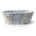 Marble bathtub with two rings traditional rolled edge oval design perfect for high-end mansions
