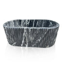 Black Marble Bathtub | Arabescato Orobico Grigio Fluted Oval 70.87" Long
