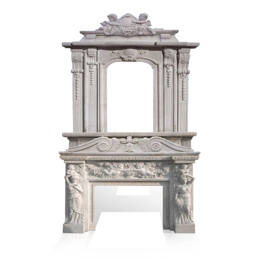 Antique Marble Fireplace Mantel