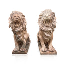 Red Marble Large Outdoor Lion Statues