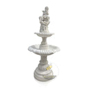 Cascading Marble Statuary Fountain with Playful Cherub Statue 65" tall