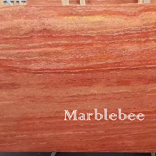 Red Travertine Marble Slab
