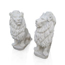 Outdoor Lion Statue White Marble Noble Guardian
