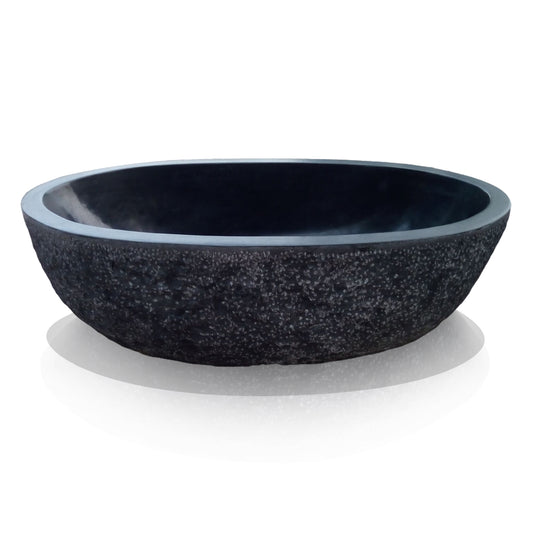 Limestone Bathtub-Black Stone