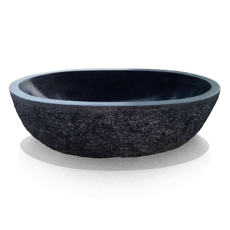 Limestone Bathtub-Black Stone