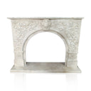 Travertine Fireplace Mantel shelf arched opening Tuscan style
