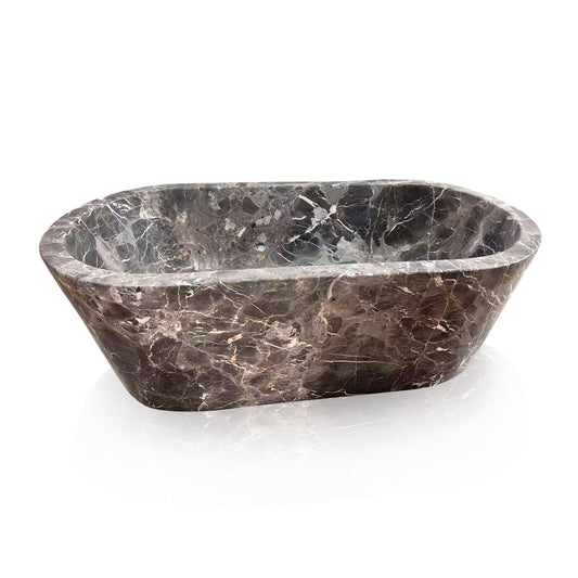 Dark Emperador Natural Marble Stone Bathtub