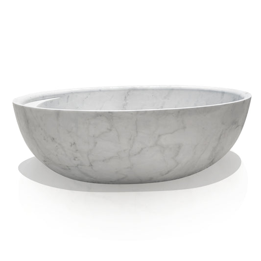 Arabescato Luxury Bathtub with Wine Holder