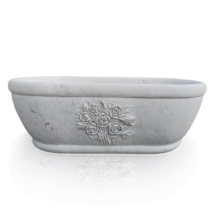 Moonlight Beige Limestone Bathtub