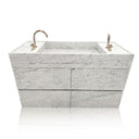 Floating Marble Vanity with custom drawers Italy Arabescato Marble