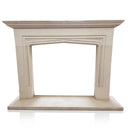 Beige Modern Limestone Fireplace by Marblebee