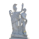 Large stone garden ornament of Athena and Hermes in White Marble