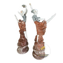 Large Marble Sculpture in white marble + bright red marble - Image 3
