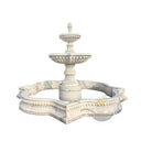 Two tier water fountain White Marble Classical Fluted Pool
