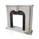 White And Marble Fireplace 45" Tall