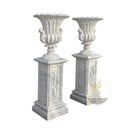 Large flower pots Hand‑Carved White Marble Planters