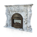 Large White Marble Arabescato Fireplace