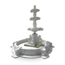 Large Cascading Water Feature With Monumental Lion Head Tiered Marble Fountain 102" Tall