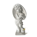 Stone statuary white marble cherub garden set