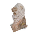 Lion Sculpture Sunset Red Marble Roaring Guardian