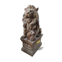 Marble Lion Statue Emperador Dark Roaring Guardian