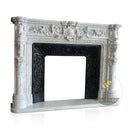 Marble Mantel with Hand Carved Details 47" Tall