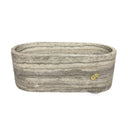 Travertine Tub | Silver Gray Stone Oval Wave 70.87" Long