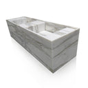 Marble vanity top with double sink and custom drawers