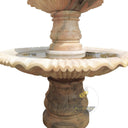 3 Tier Water Fountain Sunset Red Marble Cascading Water Feature 110" Tall