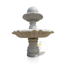 White Marble Large Sphere Water Feature 74.80" Tall